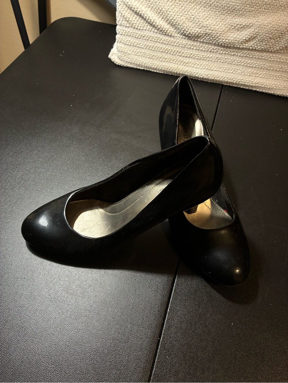 Predictions Black Patent Round-Toe Heels